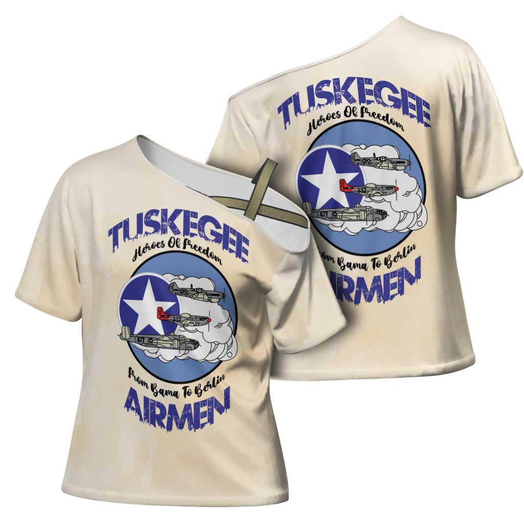 Tuskegee Airmen Red Tails Cross Shoulder Shirt Heroes Of Freedom Retro Style