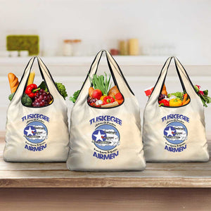 Tuskegee Airmen Red Tails Grocery Bag Heroes Of Freedom Retro Style - African Pride