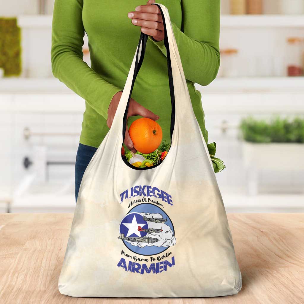 Tuskegee Airmen Red Tails Grocery Bag Heroes Of Freedom Retro Style - African Pride