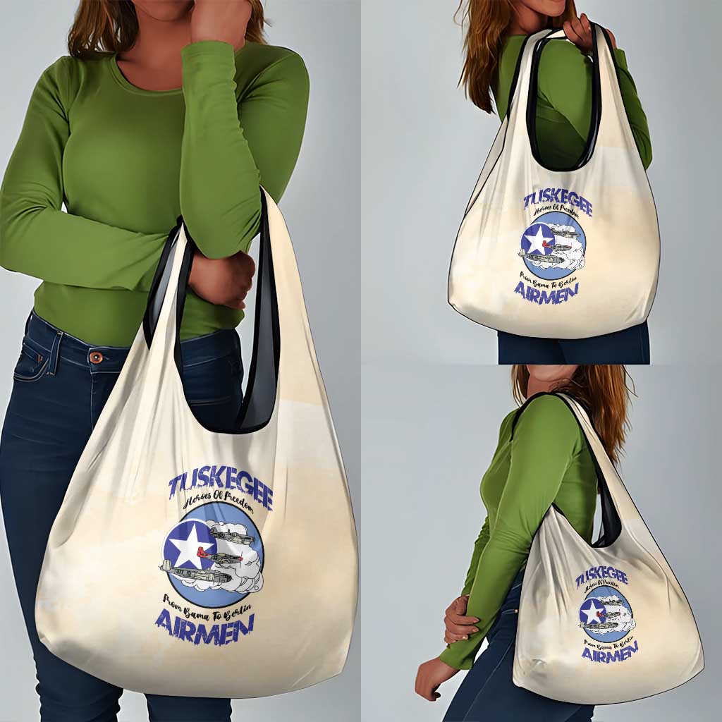 Tuskegee Airmen Red Tails Grocery Bag Heroes Of Freedom Retro Style - African Pride