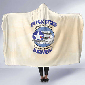 Tuskegee Airmen Red Tails Hooded Blanket Heroes Of Freedom Retro Style - African Pride