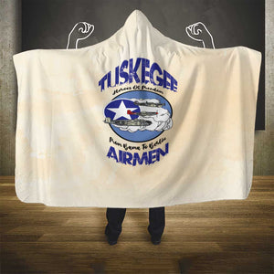 Tuskegee Airmen Red Tails Hooded Blanket Heroes Of Freedom Retro Style - African Pride