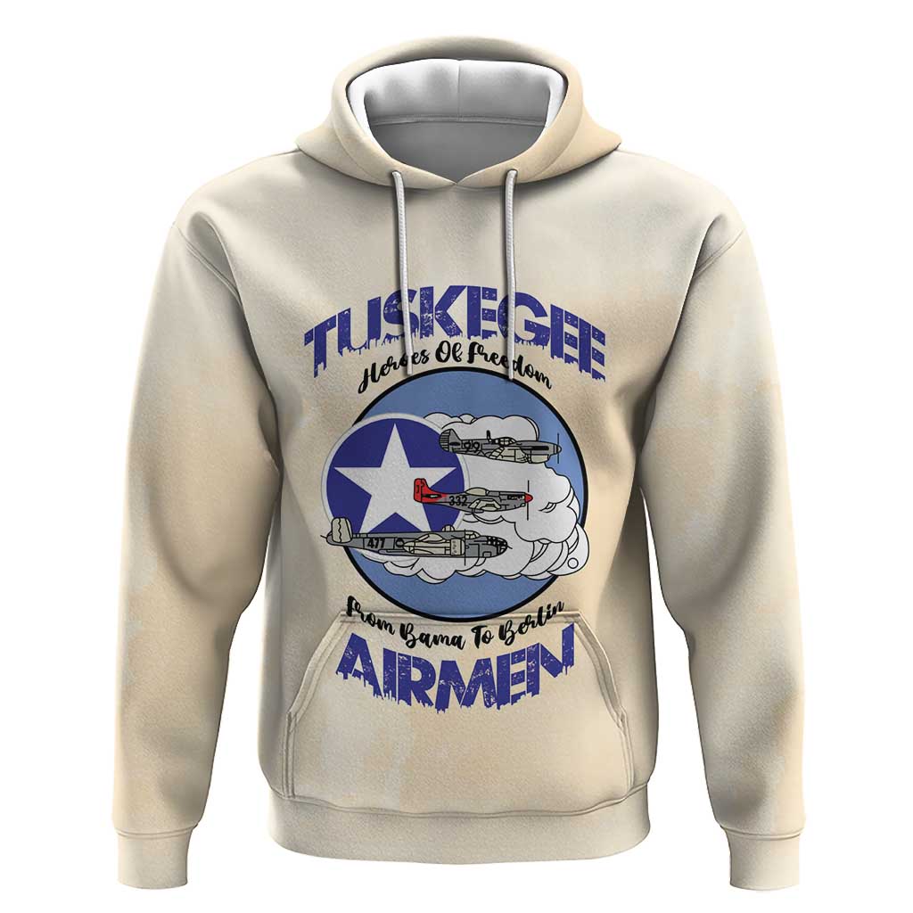 Tuskegee Airmen Red Tails Hoodie Heroes Of Freedom Retro Style - African Pride