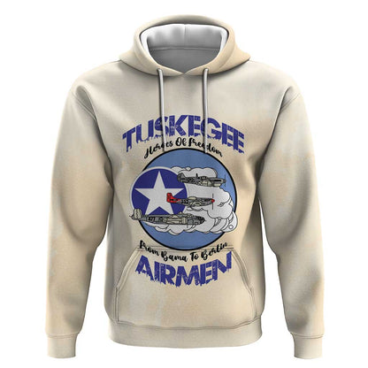 Tuskegee Airmen Red Tails Hoodie Heroes Of Freedom Retro Style - African Pride