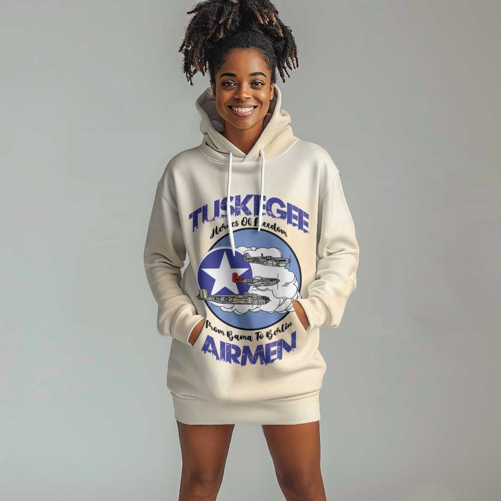 Tuskegee Airmen Red Tails Hoodie Dress Heroes Of Freedom Retro Style - African Pride