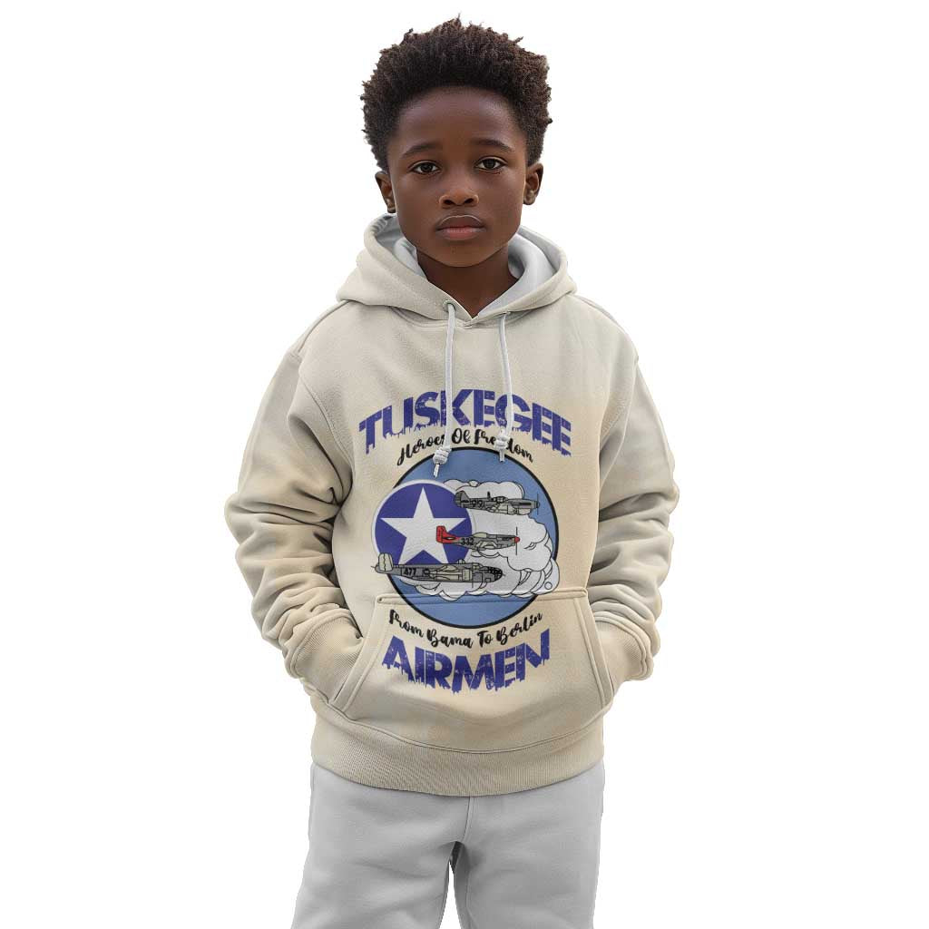 Tuskegee Airmen Red Tails Kid Hoodie Heroes Of Freedom Retro Style - African Pride