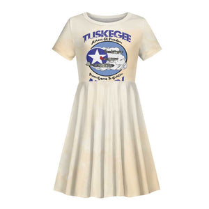 Tuskegee Airmen Red Tails Kid Short Sleeve Dress Heroes Of Freedom Retro Style - African Pride
