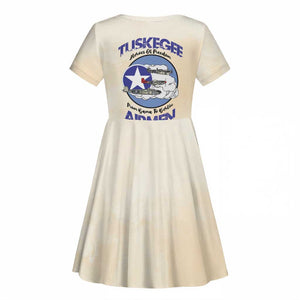 Tuskegee Airmen Red Tails Kid Short Sleeve Dress Heroes Of Freedom Retro Style - African Pride