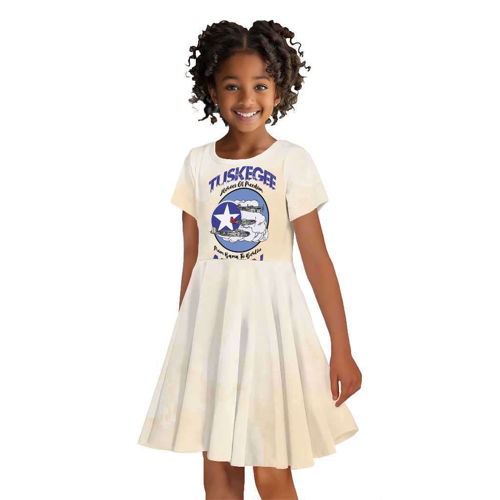 Tuskegee Airmen Red Tails Kid Short Sleeve Dress Heroes Of Freedom Retro Style - African Pride