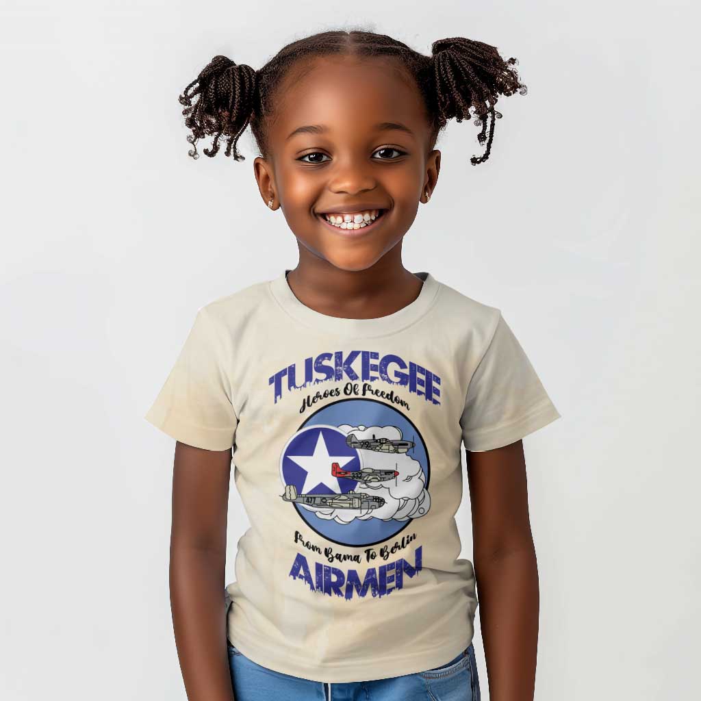 Tuskegee Airmen Red Tails Kid T shirt Heroes Of Freedom Retro Style - African Pride