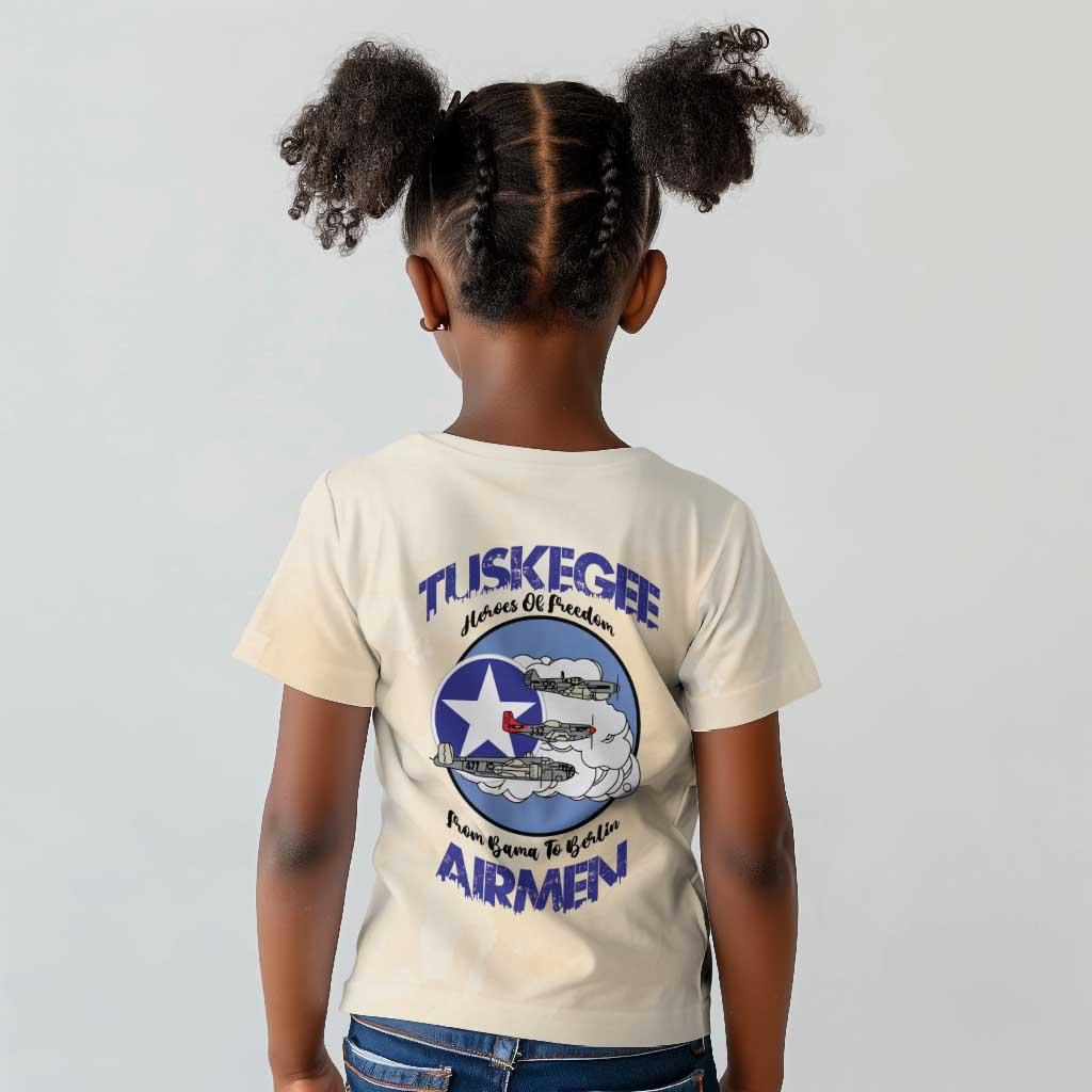 Tuskegee Airmen Red Tails Kid T shirt Heroes Of Freedom Retro Style - African Pride