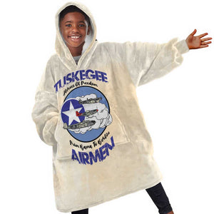 Tuskegee Airmen Red Tails Kid Wearable Blanket Hoodie Heroes Of Freedom Retro Style - African Pride