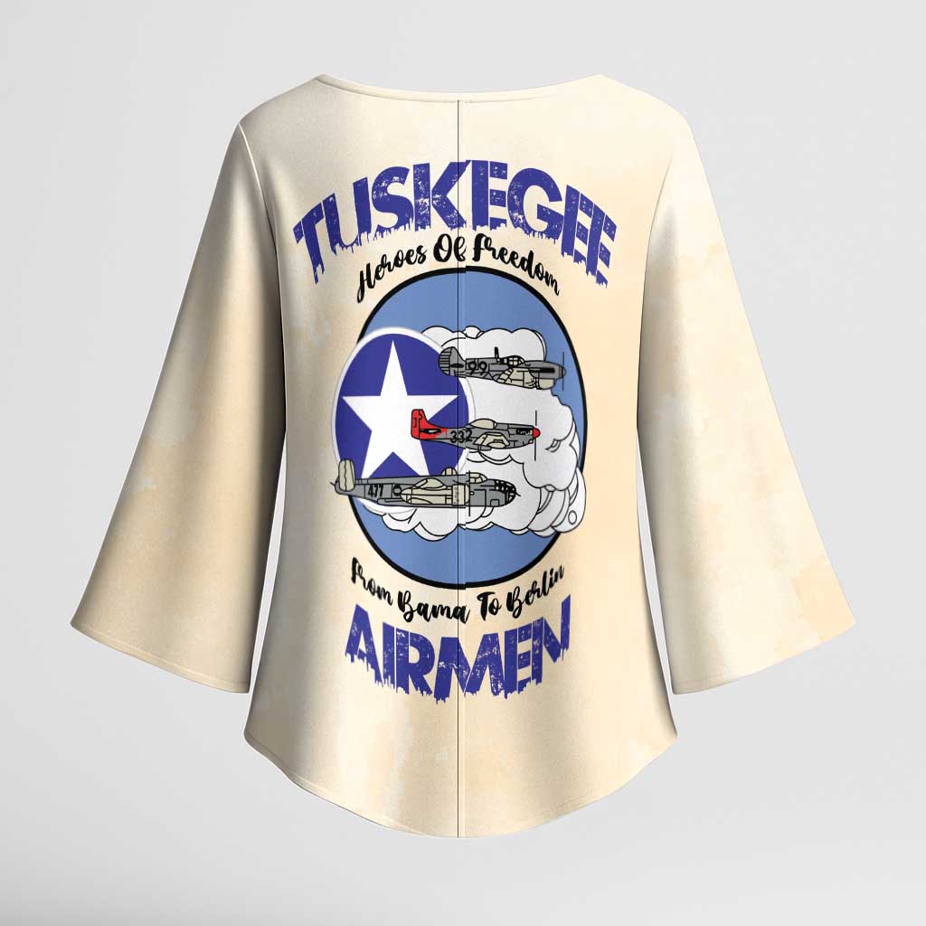 Tuskegee Airmen Red Tails Kimono Sleeve Blouse Heroes Of Freedom Retro Style