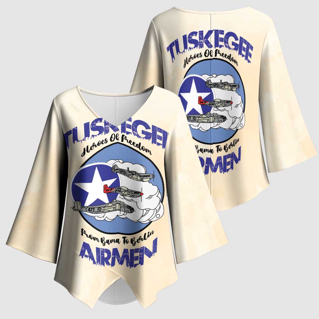 Tuskegee Airmen Red Tails Kimono Sleeve Blouse Heroes Of Freedom Retro Style