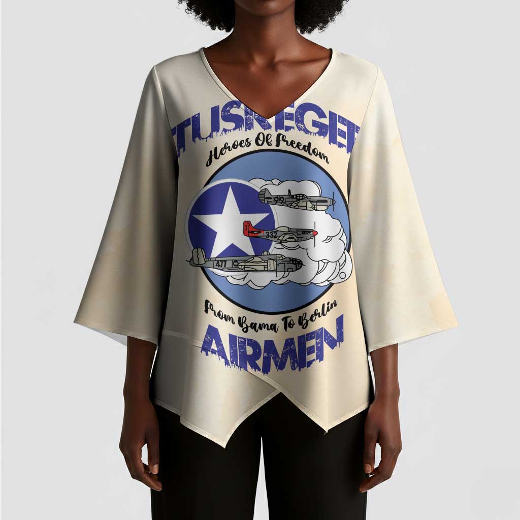 Tuskegee Airmen Red Tails Kimono Sleeve Blouse Heroes Of Freedom Retro Style