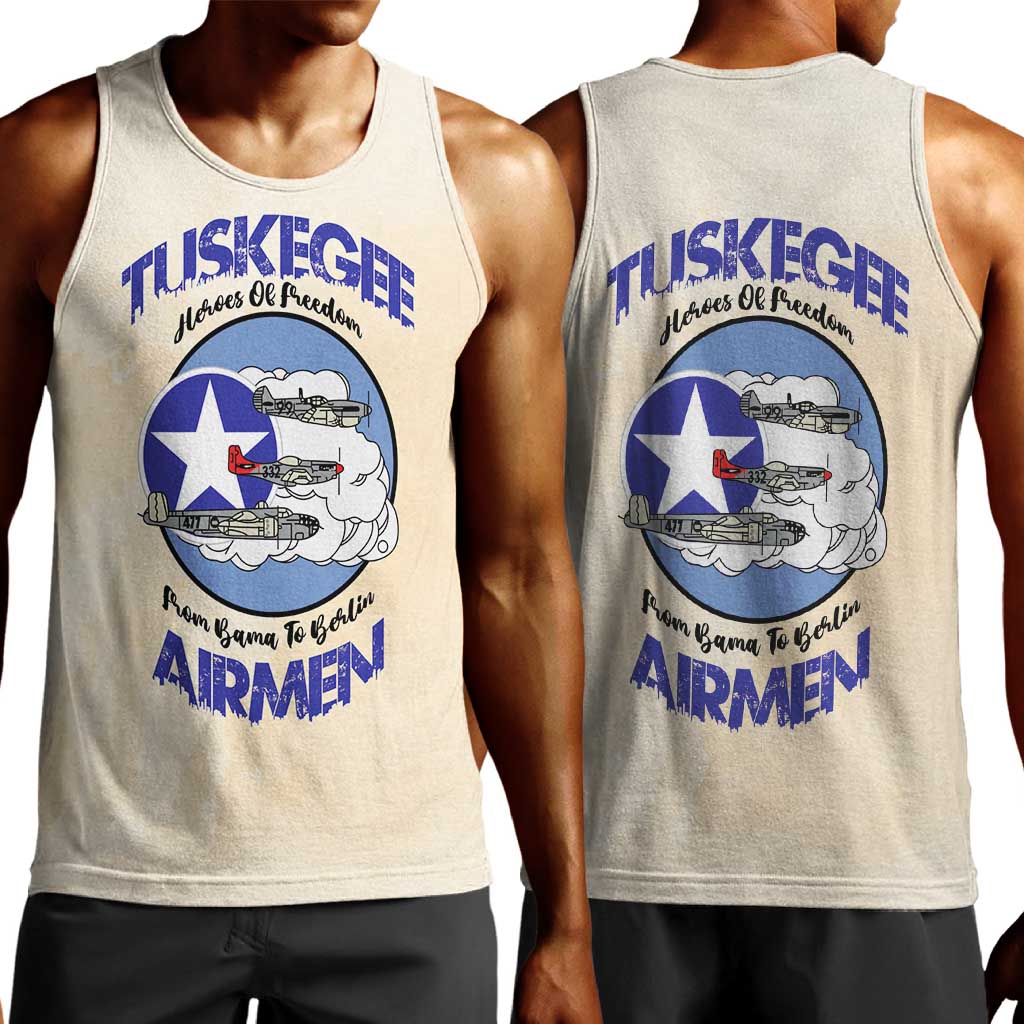 Tuskegee Airmen Red Tails Men Tank Top Heroes Of Freedom Retro Style - African Pride
