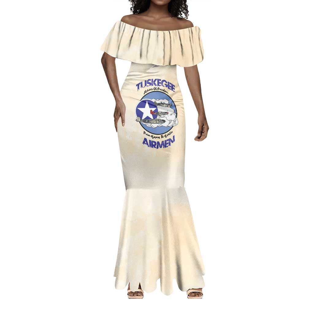 Tuskegee Airmen Red Tails Mermaid Dress Heroes Of Freedom Retro Style - African Pride