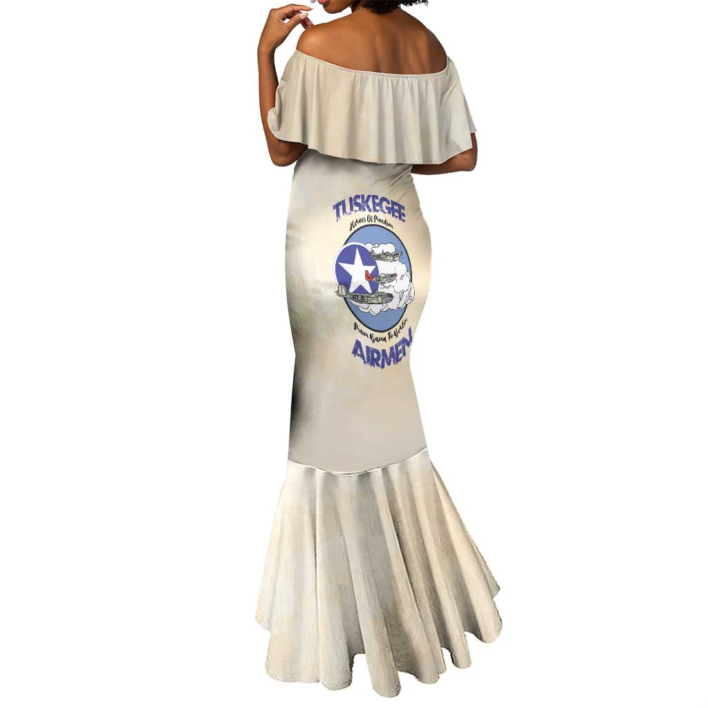 Tuskegee Airmen Red Tails Mermaid Dress Heroes Of Freedom Retro Style - African Pride
