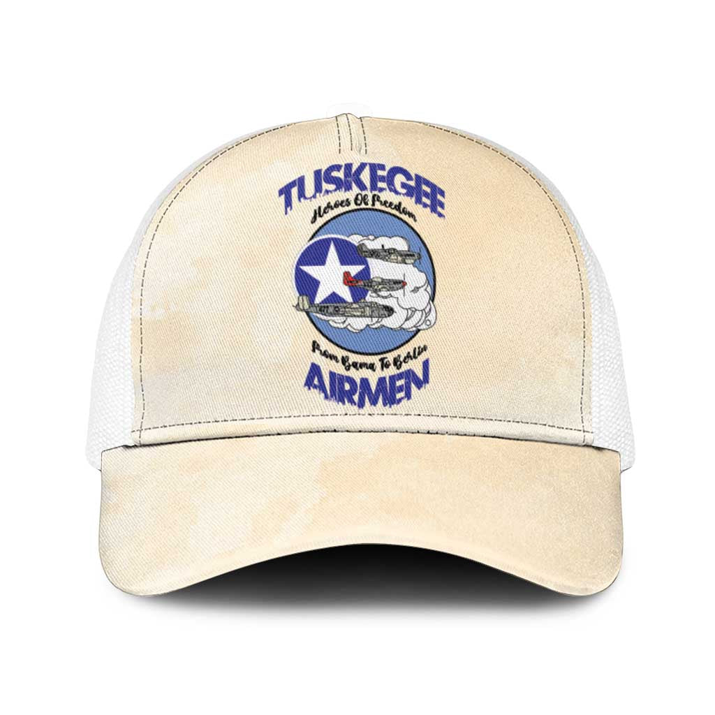Tuskegee Airmen Red Tails Mesh Trucker Cap Heroes Of Freedom Retro Style - African Pride