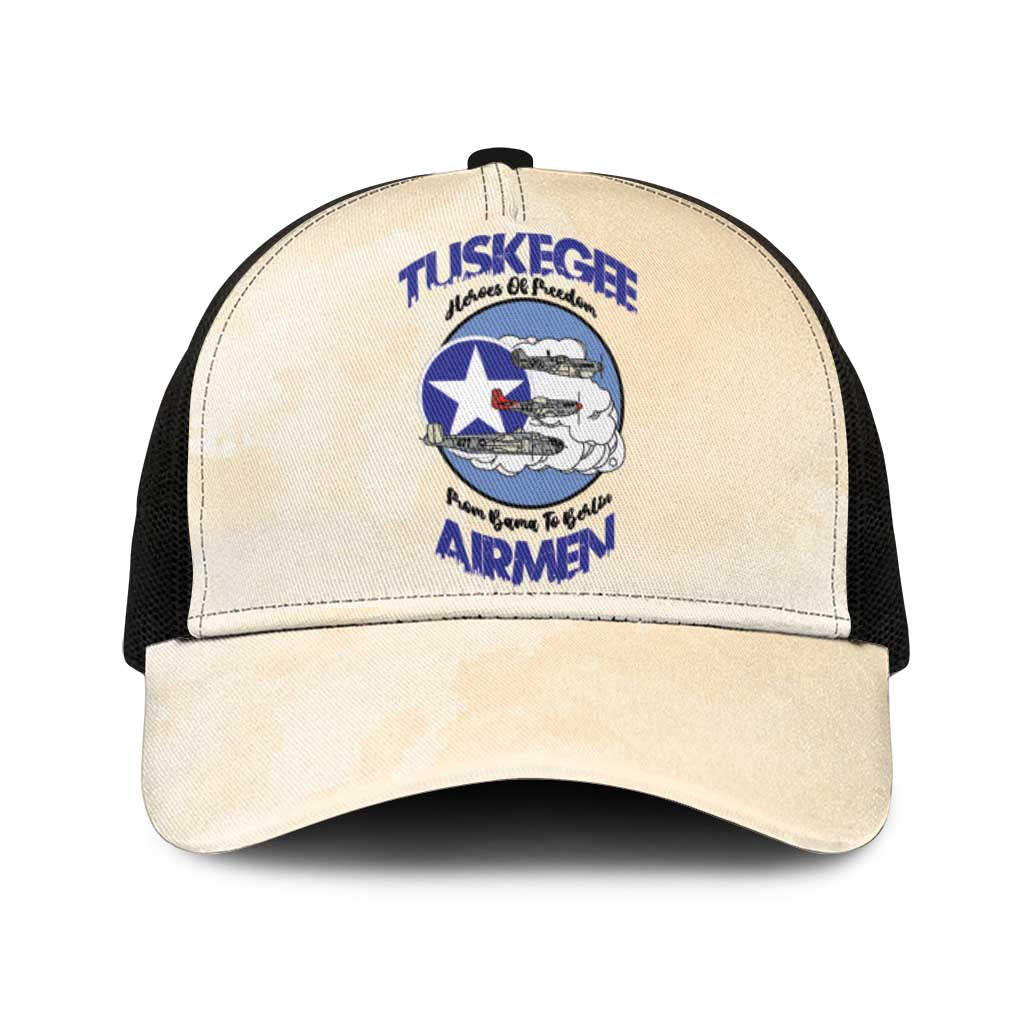 Tuskegee Airmen Red Tails Mesh Trucker Cap Heroes Of Freedom Retro Style - African Pride