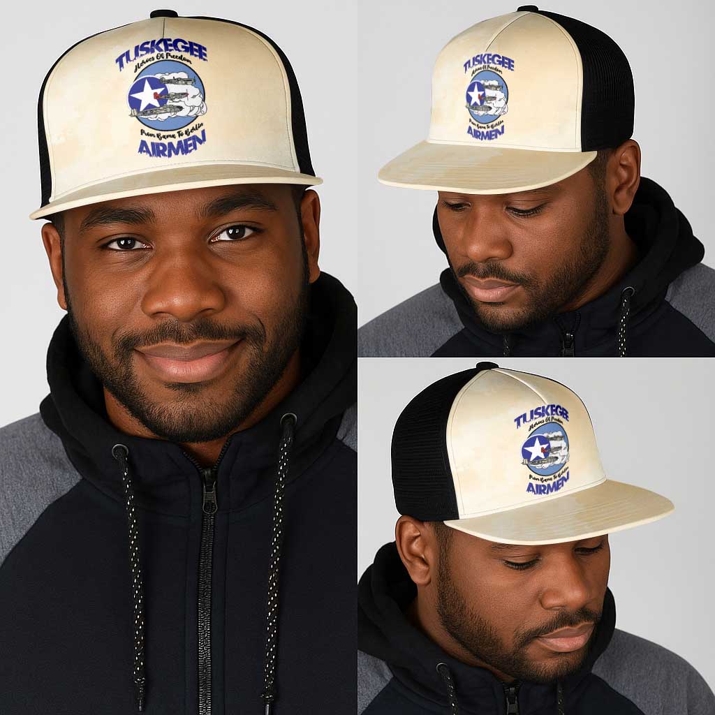Tuskegee Airmen Red Tails Mesh Trucker Cap Heroes Of Freedom Retro Style - African Pride