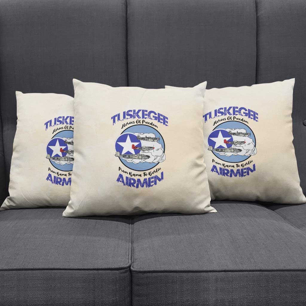 Tuskegee Airmen Red Tails Pillow Cover Heroes Of Freedom Retro Style