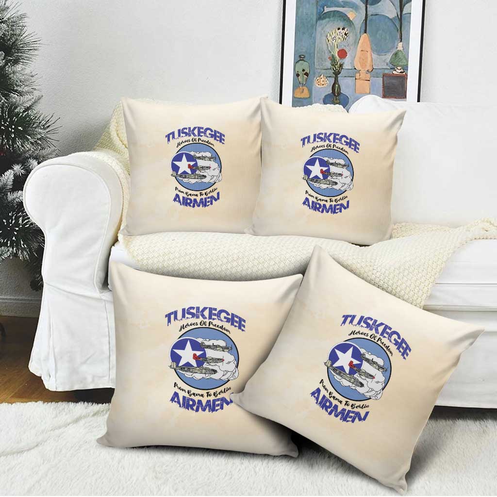 Tuskegee Airmen Red Tails Pillow Cover Heroes Of Freedom Retro Style