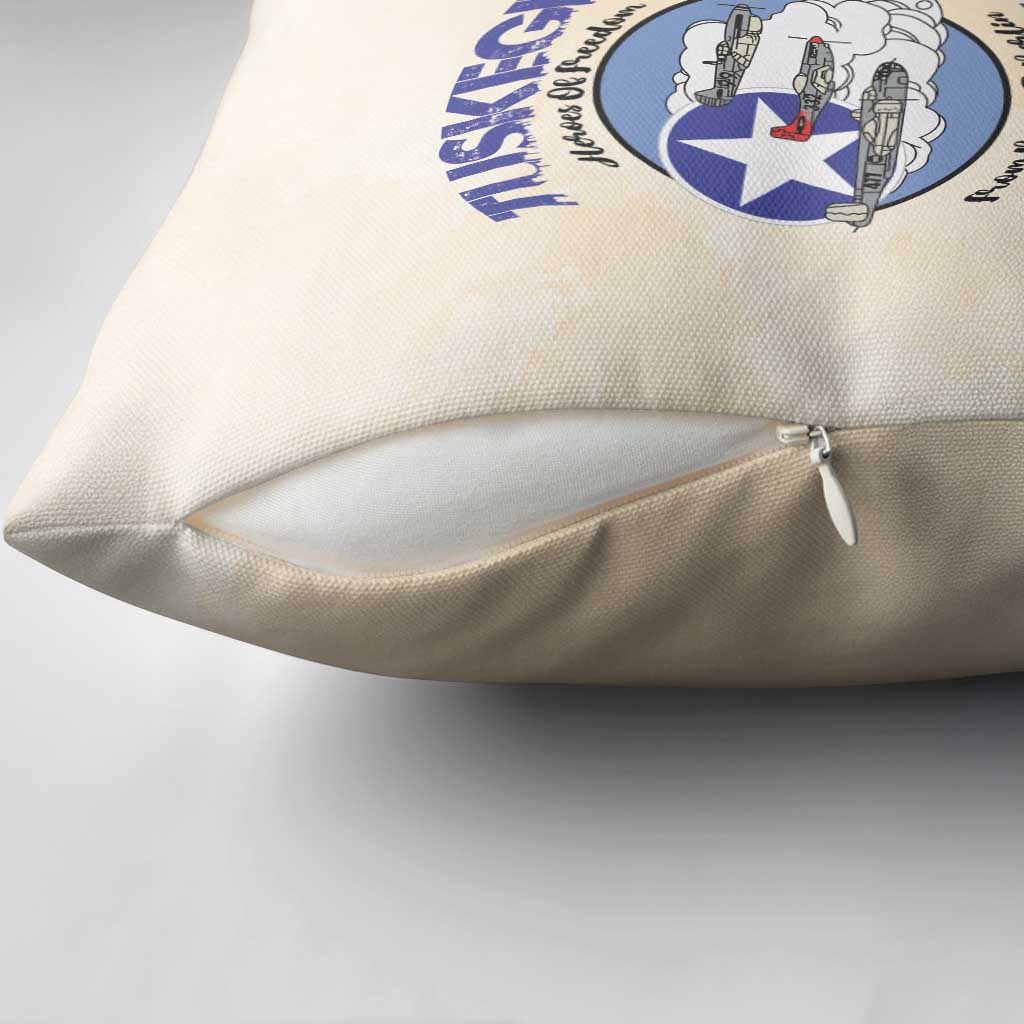 Tuskegee Airmen Red Tails Pillow Cover Heroes Of Freedom Retro Style
