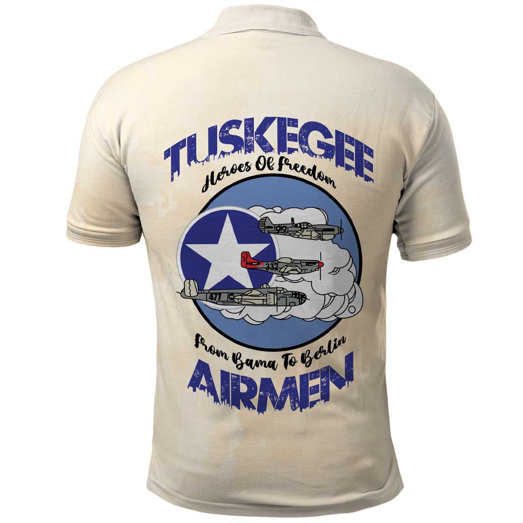 Tuskegee Airmen Red Tails Polo Shirt Heroes Of Freedom Retro Style - African Pride