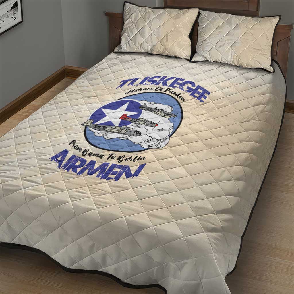 Tuskegee Airmen Red Tails Quilt Bed Set Heroes Of Freedom Retro Style - African Pride