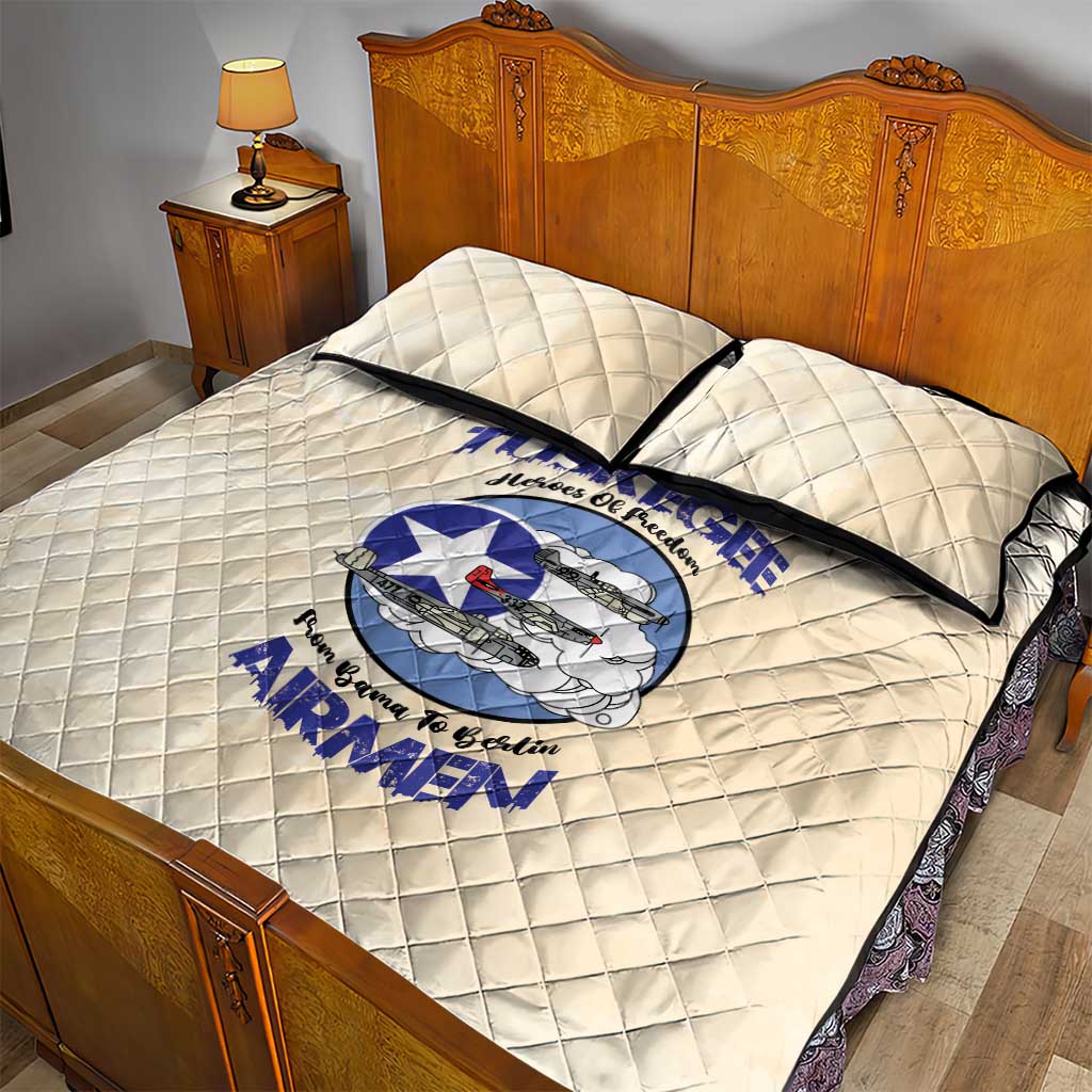 Tuskegee Airmen Red Tails Quilt Bed Set Heroes Of Freedom Retro Style - African Pride