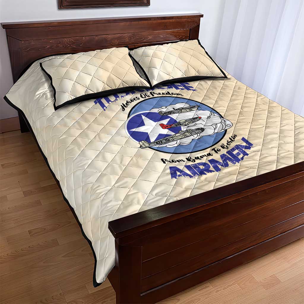 Tuskegee Airmen Red Tails Quilt Bed Set Heroes Of Freedom Retro Style - African Pride