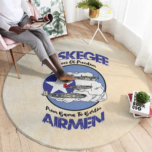 Tuskegee Airmen Red Tails Round Carpet Heroes Of Freedom Retro Style - African Pride