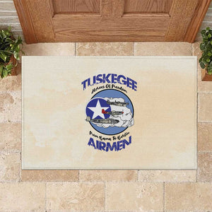 Tuskegee Airmen Red Tails Rubber Doormat Heroes Of Freedom Retro Style - African Pride