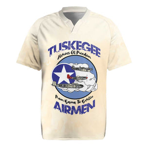 Tuskegee Airmen Red Tails Rugby Jersey Heroes Of Freedom Retro Style - African Pride