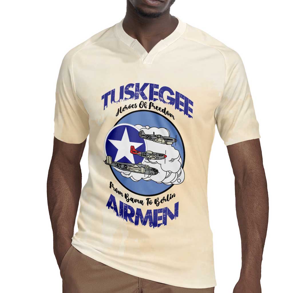 Tuskegee Airmen Red Tails Rugby Jersey Heroes Of Freedom Retro Style - African Pride