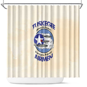 Tuskegee Airmen Red Tails Shower Curtain Heroes Of Freedom Retro Style - African Pride