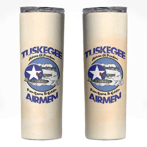 Tuskegee Airmen Red Tails Skinny Tumbler Heroes Of Freedom Retro Style - African Pride
