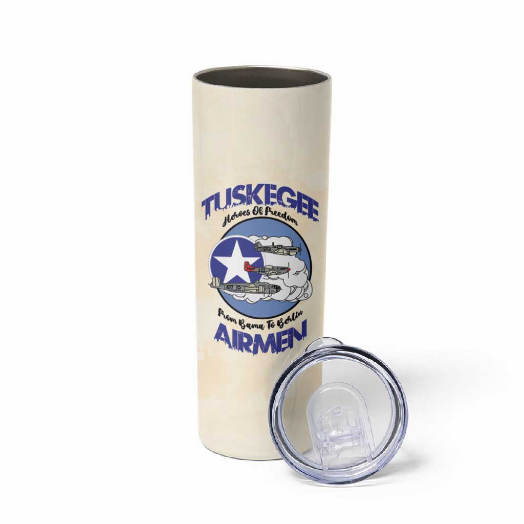 Tuskegee Airmen Red Tails Skinny Tumbler Heroes Of Freedom Retro Style - African Pride