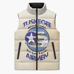 Tuskegee Airmen Red Tails Sleeveless Puffer Jacket Heroes Of Freedom Retro Style