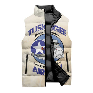 Tuskegee Airmen Red Tails Sleeveless Puffer Jacket Heroes Of Freedom Retro Style