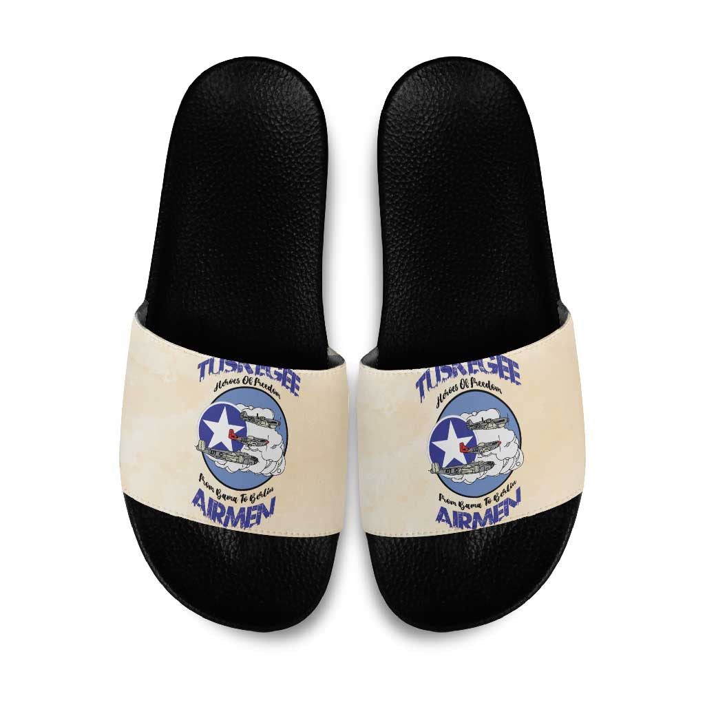 Tuskegee Airmen Red Tails Slide Sandals Heroes Of Freedom Retro Style