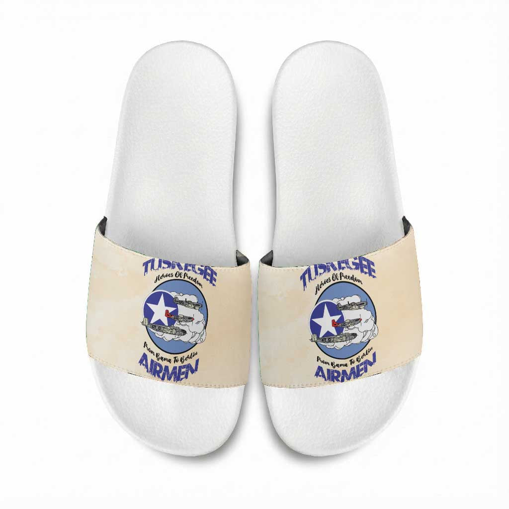 Tuskegee Airmen Red Tails Slide Sandals Heroes Of Freedom Retro Style
