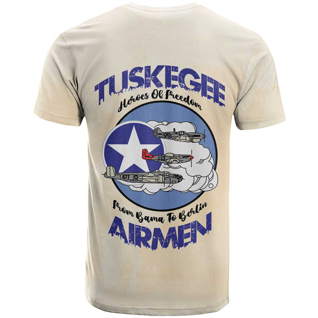 Tuskegee Airmen Red Tails T shirt Heroes Of Freedom Retro Style - African Pride