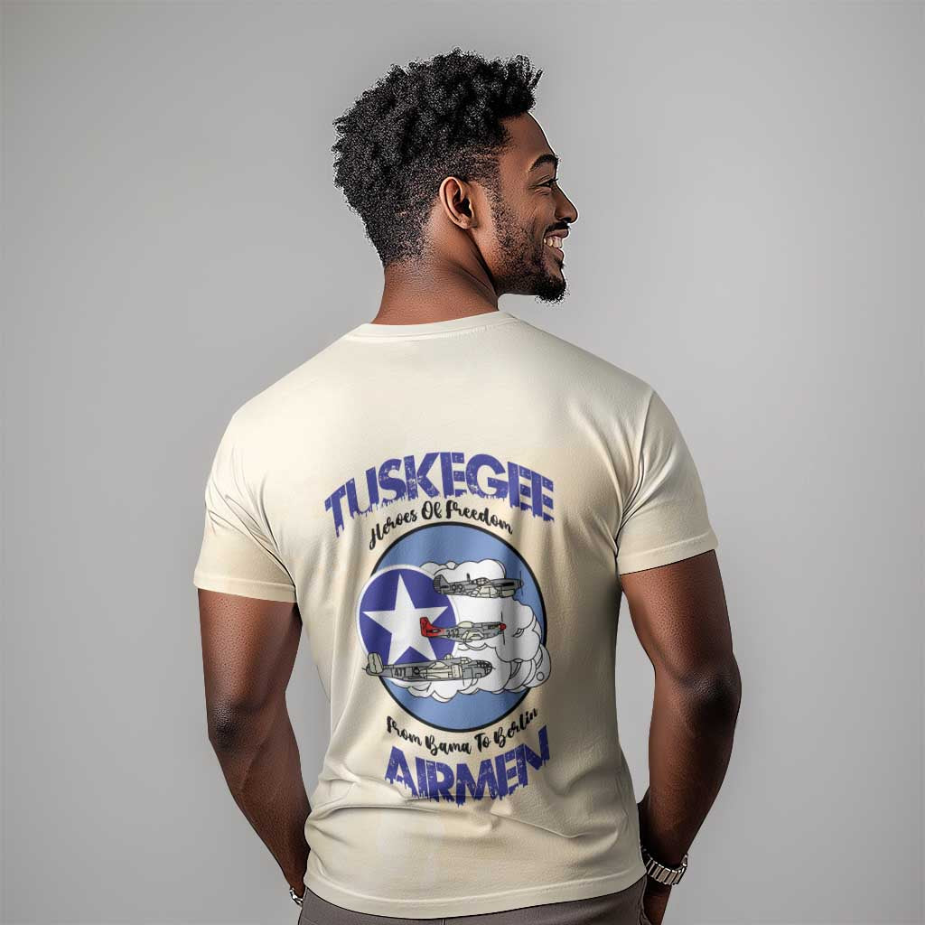 Tuskegee Airmen Red Tails T shirt Heroes Of Freedom Retro Style - African Pride