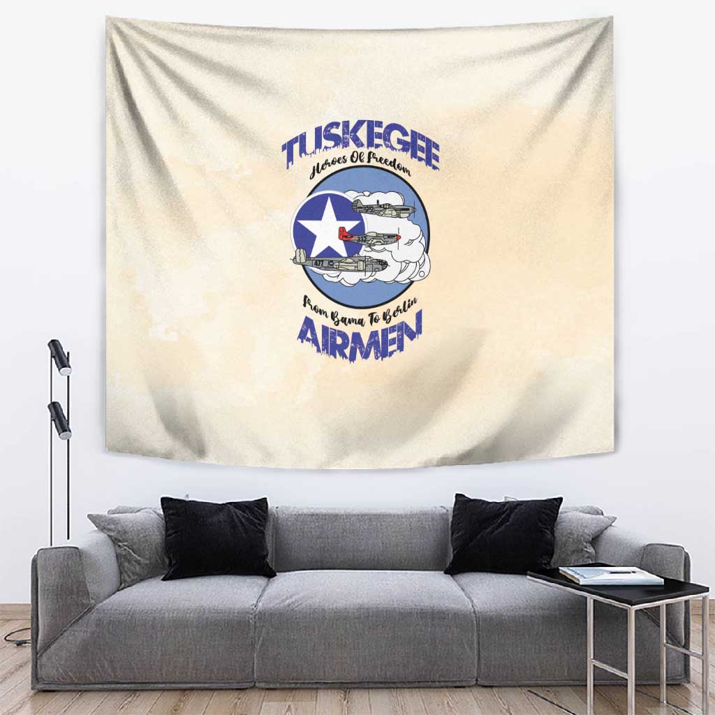 Tuskegee Airmen Red Tails Tapestry Heroes Of Freedom Retro Style - African Pride
