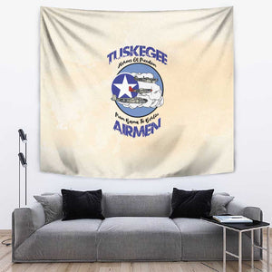 Tuskegee Airmen Red Tails Tapestry Heroes Of Freedom Retro Style - African Pride