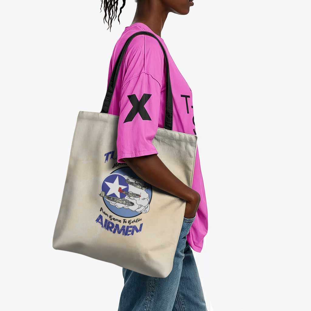 Tuskegee Airmen Red Tails Tote Bag Heroes Of Freedom Retro Style