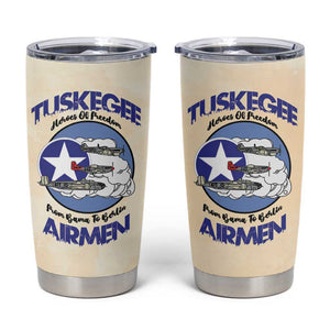 Tuskegee Airmen Red Tails Tumbler Cup Heroes Of Freedom Retro Style - African Pride