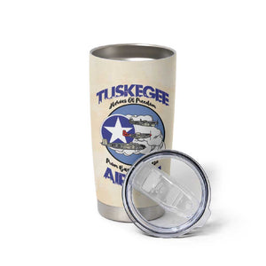 Tuskegee Airmen Red Tails Tumbler Cup Heroes Of Freedom Retro Style - African Pride